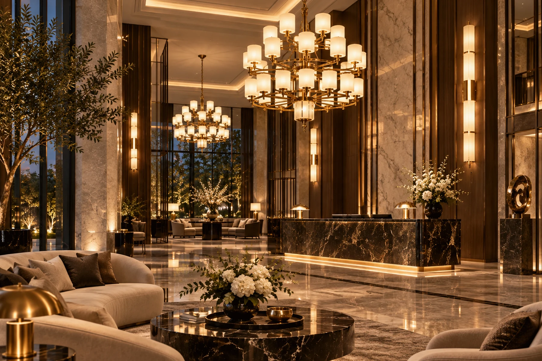 Hotel Lobby & Reception lighting visualization
