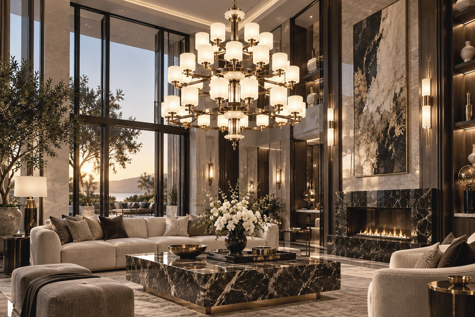 Luxury Villa Living lighting visualization